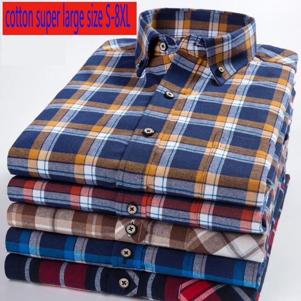 men's casual shirts arrival fashion men pure cotton plaid long sleeve spring autumn super large single breasted plsu size s-7xl8xl, White;black
men's casual shirts arrival fashion men pure cotton plaid long sleeve spring autumn super large single breasted plsu size s-7xl8xl, White;black