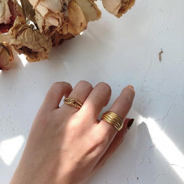 cluster rings ghidbk handmade hollow twisted titanium steel women cool minimalist knotted street style ring trend designed jewelry, Golden;silver
cluster rings ghidbk handmade hollow twisted titanium steel women cool minimalist knotted street style ring trend designed jewelry, Golden;silver