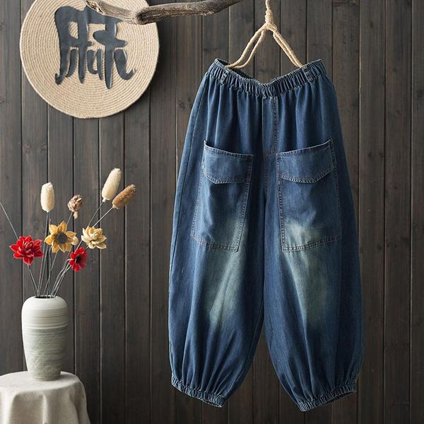 women's jeans autumn 2021 loose hig roupah-waisted woman retro washed bleached harem pants women streetwear denim trousers pockets, Blue
women's jeans autumn 2021 loose hig roupah-waisted woman retro washed bleached harem pants women streetwear denim trousers pockets, Blue