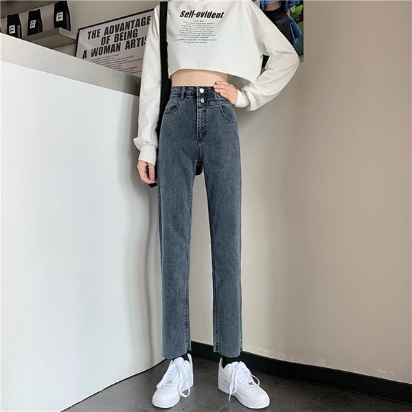 women's jeans ytx154 2021 loose high waist straight leg pants slim cropped women, Blue
women's jeans ytx154 2021 loose high waist straight leg pants slim cropped women, Blue