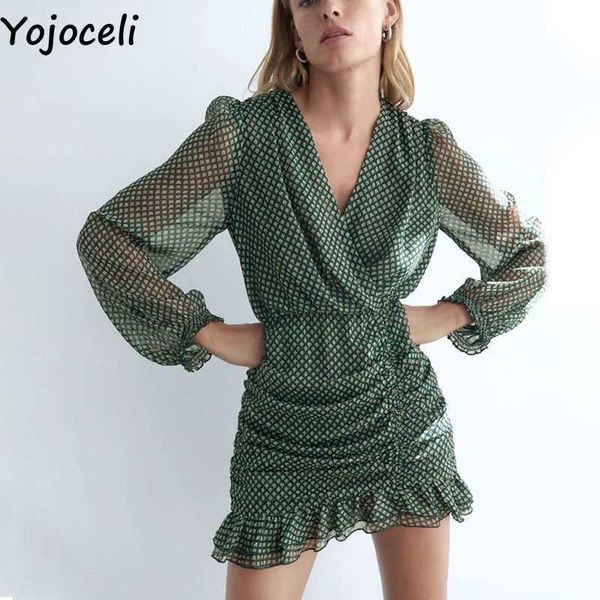 yojoceli elegant v neck print ruffle short pleated dres autumn casual cool chiffon 210609, Black;gray
yojoceli elegant v neck print ruffle short pleated dres autumn casual cool chiffon 210609, Black;gray