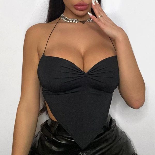 solid summer clothes color women tanks sleeveless halter low cut inverted triangle hem camisole chic wild backless cami top, White
solid summer clothes color women tanks sleeveless halter low cut inverted triangle hem camisole chic wild backless cami top, White
