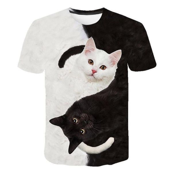 women's t-shirt summer short-sleeved 3d printed t-shirts for men/women couples heart-warming casual o-neck animal cat streetwear, White
women's t-shirt summer short-sleeved 3d printed t-shirts for men/women couples heart-warming casual o-neck animal cat streetwear, White