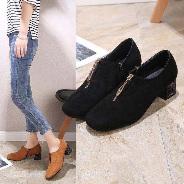 dress shoes suede zipper decorated high heels women 2021 comfortable square root round toe commuter casual autumn and winter models, Black
dress shoes suede zipper decorated high heels women 2021 comfortable square root round toe commuter casual autumn and winter models, Black