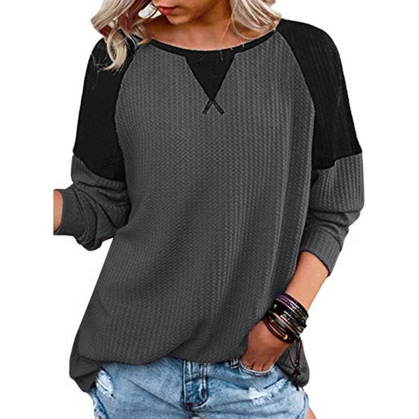 women's blouses & shirts casual blouse autumn patchwork color long sleeve o-neck shirt loose oversize basic pullover top, White
women's blouses & shirts casual blouse autumn patchwork color long sleeve o-neck shirt loose oversize basic pullover top, White