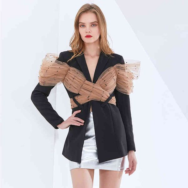 suits patchwork mesh casual blazer for women notched long sleeve elegant blazers female fashion clothing spring tide, White;black
suits patchwork mesh casual blazer for women notched long sleeve elegant blazers female fashion clothing spring tide, White;black