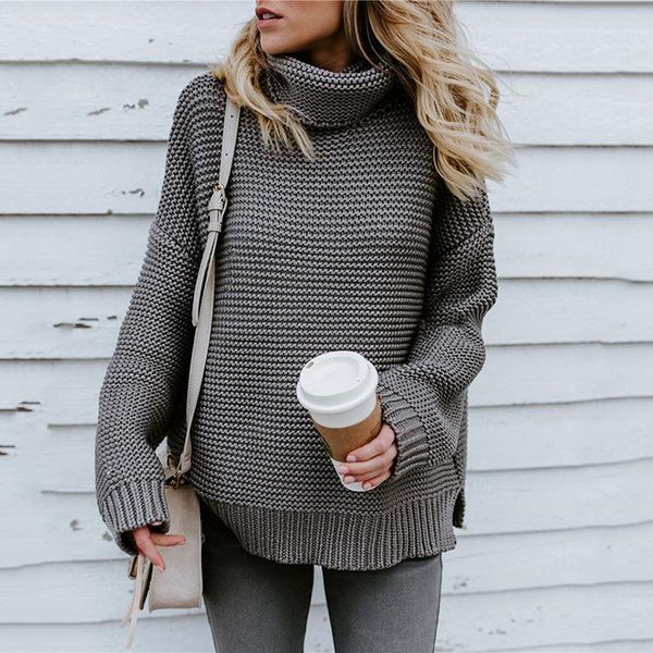 women's sweaters the 2021 europe and united states long sleeve turtleneck sweater female style thick line, White;black
women's sweaters the 2021 europe and united states long sleeve turtleneck sweater female style thick line, White;black