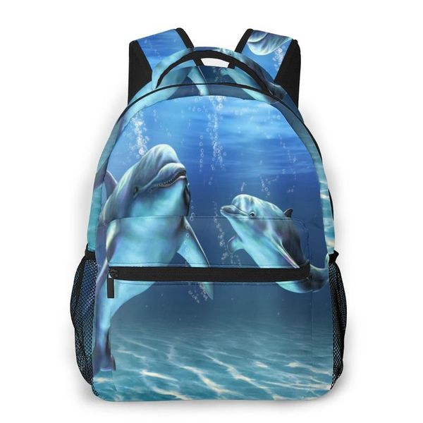 backpack two dolphins in blue water casual daypack travel school bag with pockets for college student boys girls
backpack two dolphins in blue water casual daypack travel school bag with pockets for college student boys girls