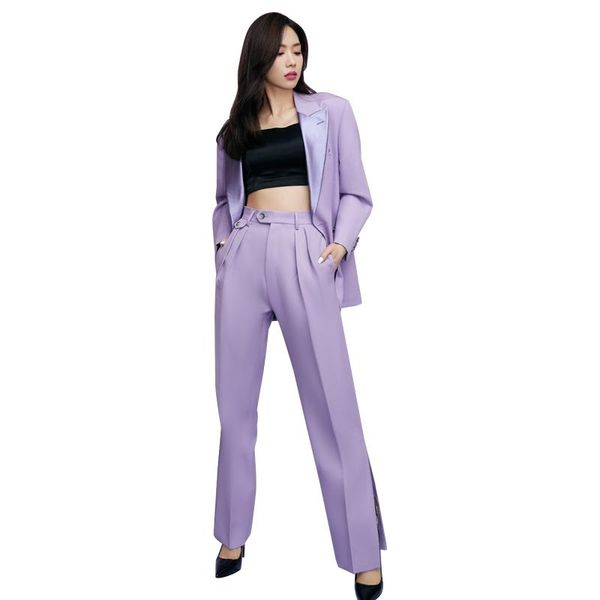 women's two piece pants women autumn solid elegant blazer suit ol single button purple female formal office suits work, White
women's two piece pants women autumn solid elegant blazer suit ol single button purple female formal office suits work, White