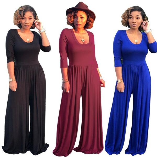 women's pants & capris 2021 winter european and american casual solid color round neck shirt with half sleeve jumpsuit wide leg, Black;white
women's pants & capris 2021 winter european and american casual solid color round neck shirt with half sleeve jumpsuit wide leg, Black;white
