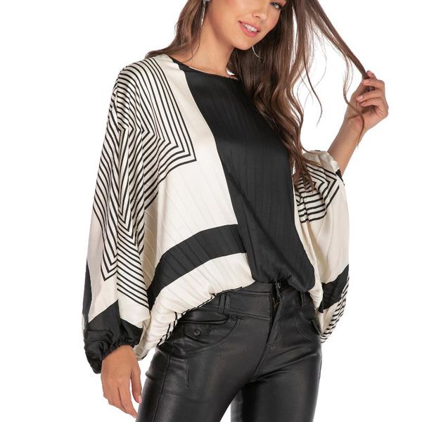women's blouses & shirts batwing sleeve women long white black color block patchwork ladies elegant blouse loose striped casual shirt
women's blouses & shirts batwing sleeve women long white black color block patchwork ladies elegant blouse loose striped casual shirt