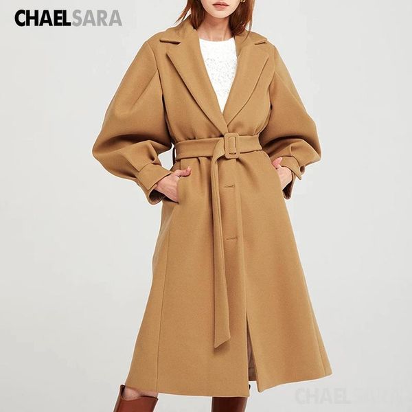 women's wool & blends 2021 autumn winter long woolen coat women casual with belt solid loose office trench overcoats outwear, Black
women's wool & blends 2021 autumn winter long woolen coat women casual with belt solid loose office trench overcoats outwear, Black