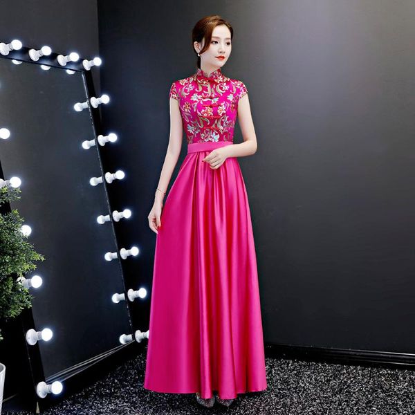 elegant sweet embroidery flowers chinese dresses classical mandarin collar pleated skirt evening prom gown banquet satin dress ethnic clothi, Red
elegant sweet embroidery flowers chinese dresses classical mandarin collar pleated skirt evening prom gown banquet satin dress ethnic clothi, Red