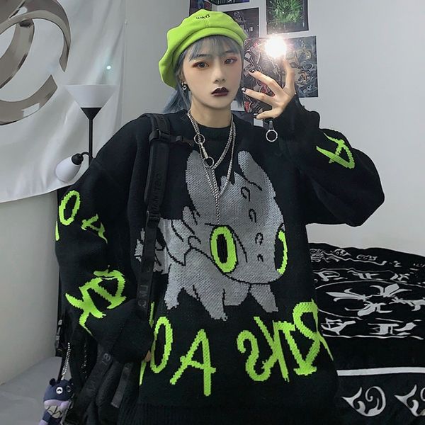 women's t-shirt spring cartoon jacquard sweater women casual o-neck loose pullovers thickened outwear long sleeve dxdz, White
women's t-shirt spring cartoon jacquard sweater women casual o-neck loose pullovers thickened outwear long sleeve dxdz, White