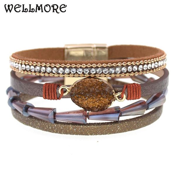 tennis wellmore charm leather bracelets for women 2021 fashion stone crystal boho multilayer wide wrap bracelet female jewelry, Golden;silver
tennis wellmore charm leather bracelets for women 2021 fashion stone crystal boho multilayer wide wrap bracelet female jewelry, Golden;silver