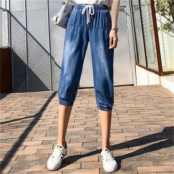 women's jeans 2021 summer large size harlan high waist was thin 7 points mid pants loose elastic, Blue
women's jeans 2021 summer large size harlan high waist was thin 7 points mid pants loose elastic, Blue
