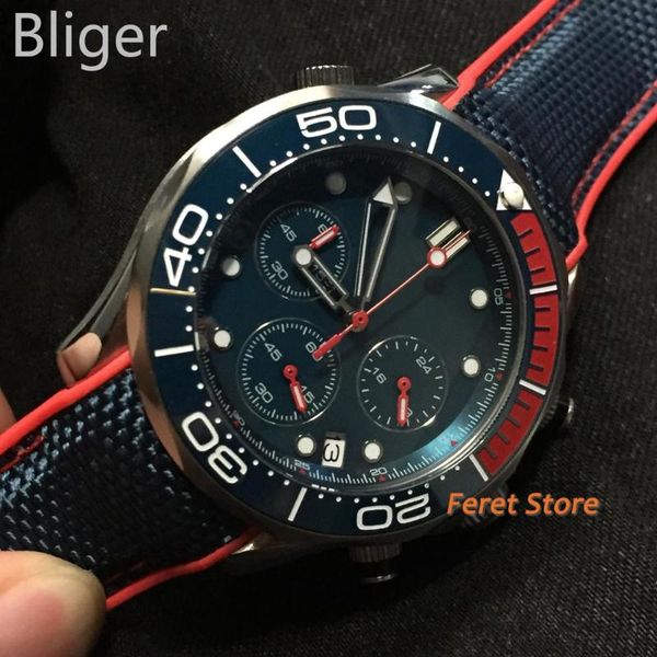 wristwatches bliger quartz movement 41mm blue dial sapphire glass date chronograph 24 hours rubber strap mens watch, Slivery;brown
wristwatches bliger quartz movement 41mm blue dial sapphire glass date chronograph 24 hours rubber strap mens watch, Slivery;brown