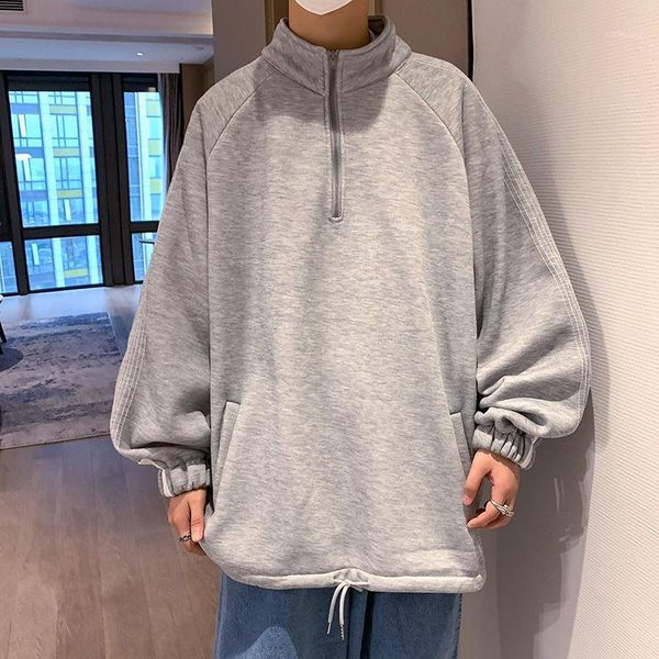 men's hoodies & sweatshirts zipper half high neck pullover loose large student sports spring and autumn streetwear tidal current, Black
men's hoodies & sweatshirts zipper half high neck pullover loose large student sports spring and autumn streetwear tidal current, Black