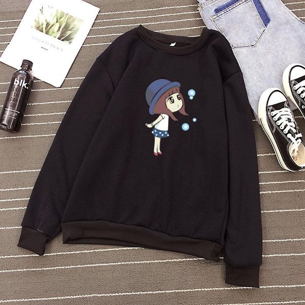 women's hoodies & sweatshirts european style fleece sweatshirt woman cartoon long sleeve pullover, Black
women's hoodies & sweatshirts european style fleece sweatshirt woman cartoon long sleeve pullover, Black