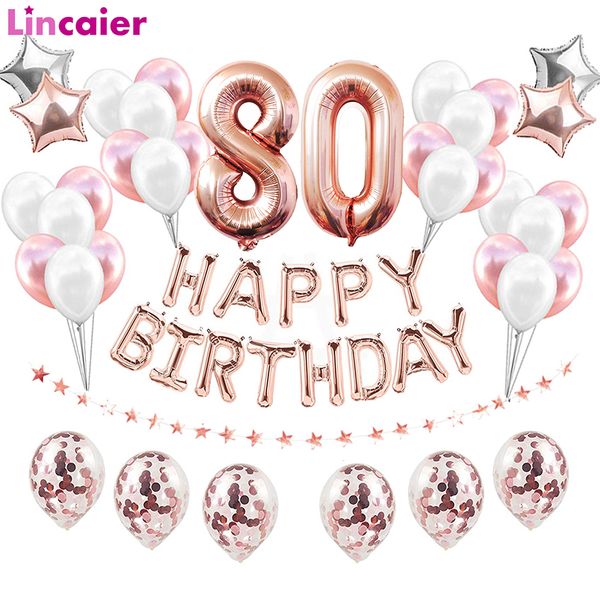 38pcs number 80 rose gold balloons 80th happy birthday party decorations 80 years old man woman plies anniversary
38pcs number 80 rose gold balloons 80th happy birthday party decorations 80 years old man woman plies anniversary