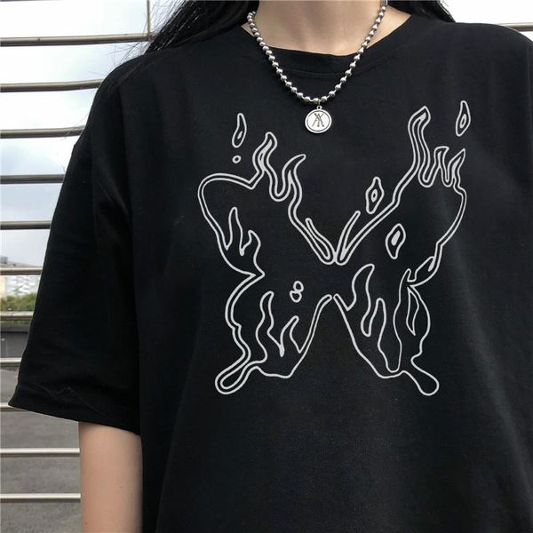 women's t-shirt vip hjn harajuku butterfly flame streetwear women summer ins fun printing hip-hop vintage clothing, White
women's t-shirt vip hjn harajuku butterfly flame streetwear women summer ins fun printing hip-hop vintage clothing, White