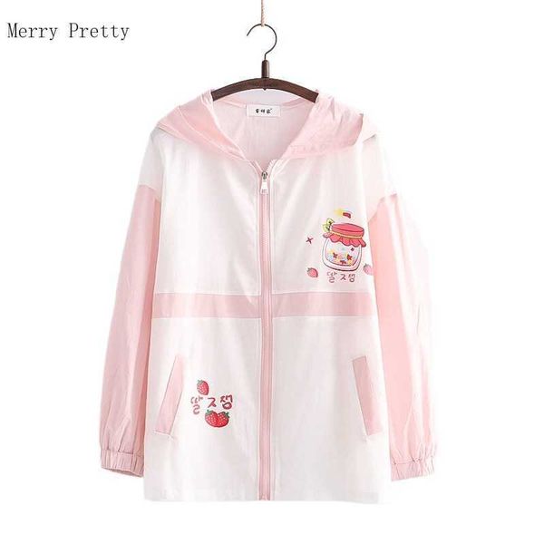 summer women thin zipper hooded jackets strawberry print long sleeve harakuju jacket sweet style female kawaii cut coat 210526, Black;brown
summer women thin zipper hooded jackets strawberry print long sleeve harakuju jacket sweet style female kawaii cut coat 210526, Black;brown