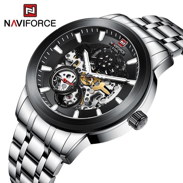 wristwatches naviforce men's luxury full stainless steel watches automatic mechanical wrist watch fashion sport waterproof clock reloj h, Slivery;brown
wristwatches naviforce men's luxury full stainless steel watches automatic mechanical wrist watch fashion sport waterproof clock reloj h, Slivery;brown
