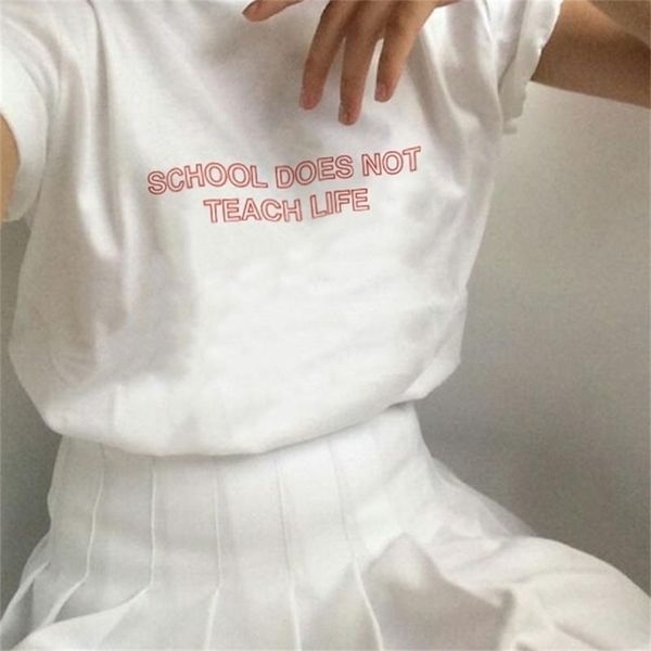 school does not teach life causal loose t shirt women graphic tees teenage harajuku student oversized t-shirt 210512, White
school does not teach life causal loose t shirt women graphic tees teenage harajuku student oversized t-shirt 210512, White