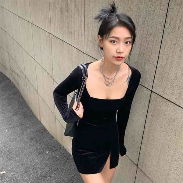 velvet women dress bodycon modis soild autumn winter elegent split femme dresses party long sleeve gothic clothes 210607, Black;gray
velvet women dress bodycon modis soild autumn winter elegent split femme dresses party long sleeve gothic clothes 210607, Black;gray
