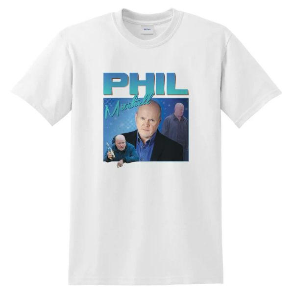 phil mitchell homage t-shirt tee funny uk tribute gift for tv 90's icon legend, White;black
phil mitchell homage t-shirt tee funny uk tribute gift for tv 90's icon legend, White;black
