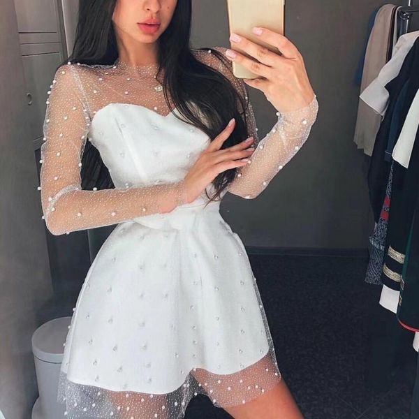 casual dresses 2021 women gauze long sleeve slim fit party white dress elegant ladies banquet sequined ball gown summer mini, Black;gray
casual dresses 2021 women gauze long sleeve slim fit party white dress elegant ladies banquet sequined ball gown summer mini, Black;gray