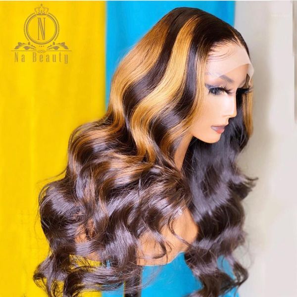 honey blonde highlight human hair wig t part front lace preplucked closure body wave for black women nabeauty remy1, Black;brown
honey blonde highlight human hair wig t part front lace preplucked closure body wave for black women nabeauty remy1, Black;brown