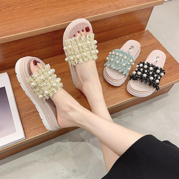 slippers sandals thick bottom pearl women shoes summer flat platform modern outdoor slip on slides flip flops sandalias, Black
slippers sandals thick bottom pearl women shoes summer flat platform modern outdoor slip on slides flip flops sandalias, Black