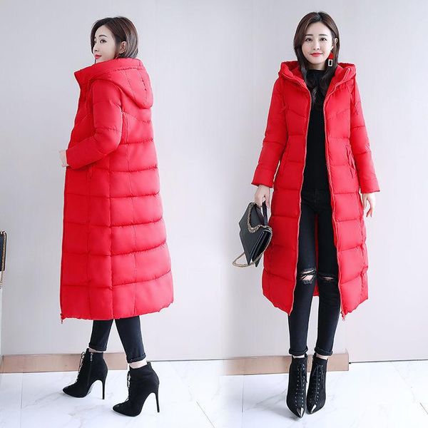 women's down & parkas winter women solid coats mid-length temperament slim jacket plus size hooded thick warm female cotton overcoat, Black
women's down & parkas winter women solid coats mid-length temperament slim jacket plus size hooded thick warm female cotton overcoat, Black