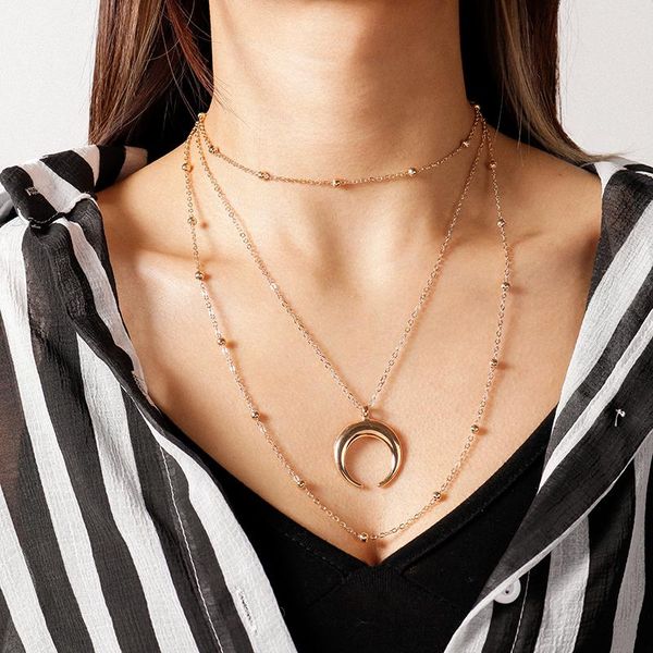 pendant necklaces multi-layers moon necklace for women gold silver color chain choker jewerly gift collar femme girls
pendant necklaces multi-layers moon necklace for women gold silver color chain choker jewerly gift collar femme girls