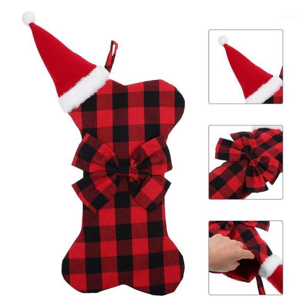 christmas decorations 1pc hanging large stocking decor bone shape with bow embellishment
christmas decorations 1pc hanging large stocking decor bone shape with bow embellishment