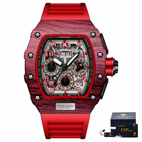 wristwatches kimsdun watch for men's luxury chronograph quartz red silicone strap sports trendy male clock relogio, Slivery;brown
wristwatches kimsdun watch for men's luxury chronograph quartz red silicone strap sports trendy male clock relogio, Slivery;brown