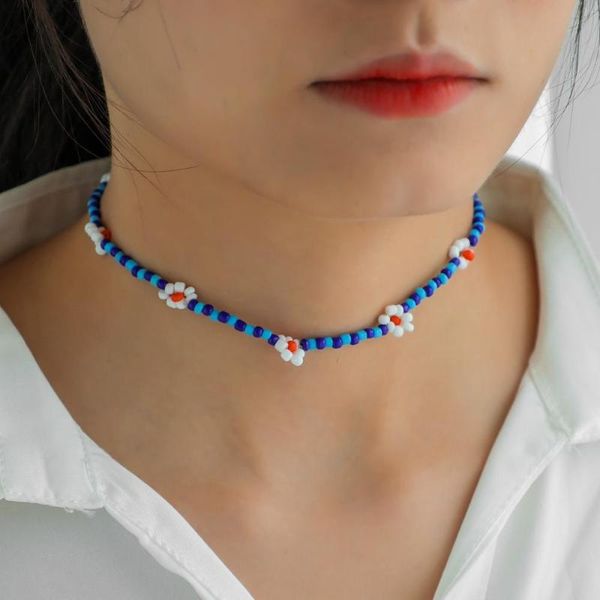 necklace bohemian colorful seed bead flower choker statement short collar clavicle chain for women fashion retro accessories chokers, Golden;silver
necklace bohemian colorful seed bead flower choker statement short collar clavicle chain for women fashion retro accessories chokers, Golden;silver