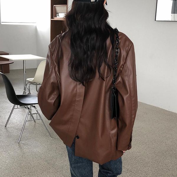 vintage loose leather moto jacket women casual outerwear biker chic streetwear business pu female 2021 spring women's & faux, Black
vintage loose leather moto jacket women casual outerwear biker chic streetwear business pu female 2021 spring women's & faux, Black