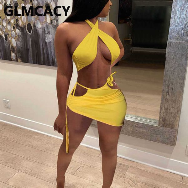 women two piece summer suits halter backless crop & mini skirts set 210702, White 
women two piece summer suits halter backless crop & mini skirts set 210702, White