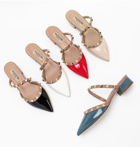 2021 patent low heels 3cm chunky leather shoes women stud sandals point toe two ankle buckles ladies rivets neon color dress, Black
2021 patent low heels 3cm chunky leather shoes women stud sandals point toe two ankle buckles ladies rivets neon color dress, Black