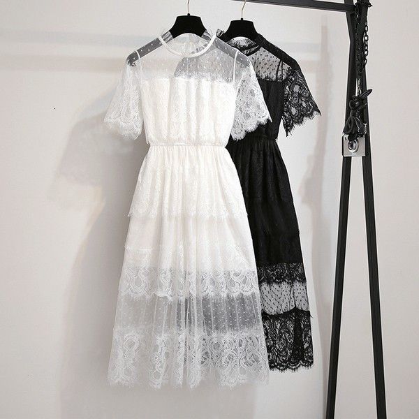 arrival of women sweet short lace embroidered midi summer elegant casual ladies elastic waistline dress cake 8kqv, Black;gray
arrival of women sweet short lace embroidered midi summer elegant casual ladies elastic waistline dress cake 8kqv, Black;gray