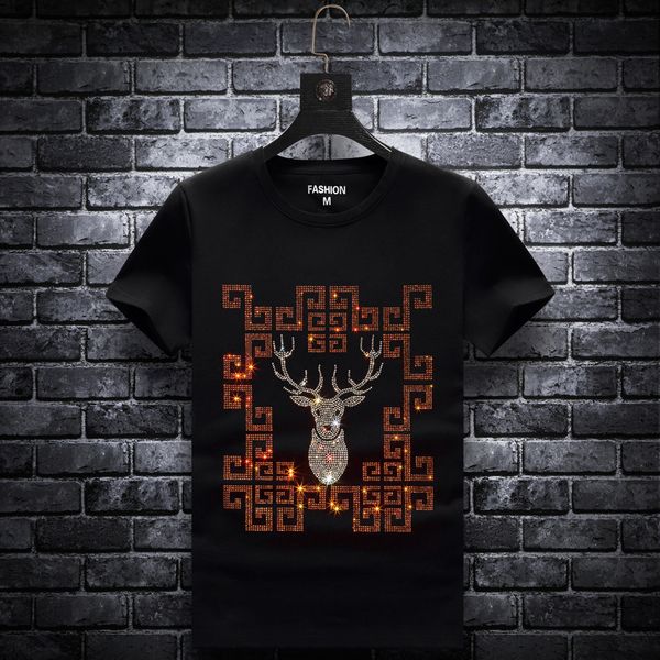 fashion t shirt 2021 summer short sleeve men's diamond brand elk casual thin bottomed shirt round neck black european goods, White;black
fashion t shirt 2021 summer short sleeve men's diamond brand elk casual thin bottomed shirt round neck black european goods, White;black