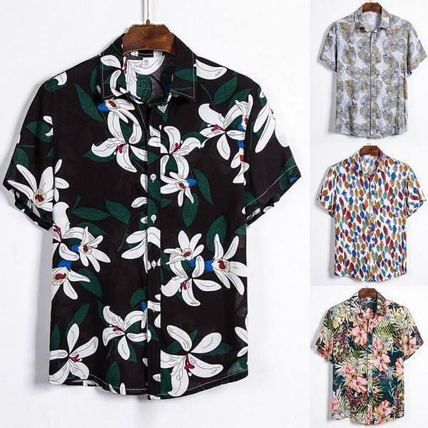 men's casual shirts men shirt short sleeve printed floral male blouse summer autumn hawaiian mens clothes camisa masculina, White;black
men's casual shirts men shirt short sleeve printed floral male blouse summer autumn hawaiian mens clothes camisa masculina, White;black
