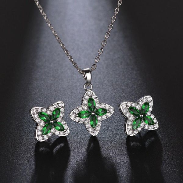 earrings & necklace 11.11 sale brand green cubic zircon luxury jewellery set for women fashion clover design and stud ladies gift, Silver
earrings & necklace 11.11 sale brand green cubic zircon luxury jewellery set for women fashion clover design and stud ladies gift, Silver