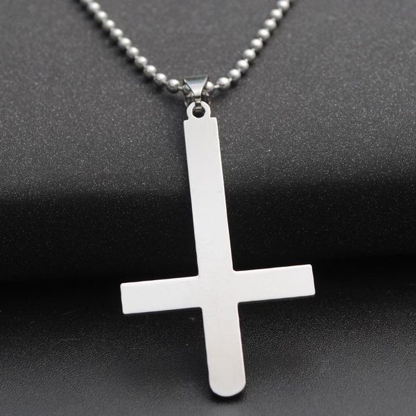 pendant necklaces stainless steel inverted cross necklace devil lucifer satan satanic jewelry, Silver
pendant necklaces stainless steel inverted cross necklace devil lucifer satan satanic jewelry, Silver