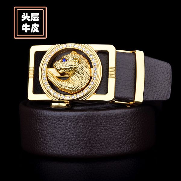 belt drill leopard head leather high grade automatic buckle men's business belt fashion leisure, Black;brown
belt drill leopard head leather high grade automatic buckle men's business belt fashion leisure, Black;brown