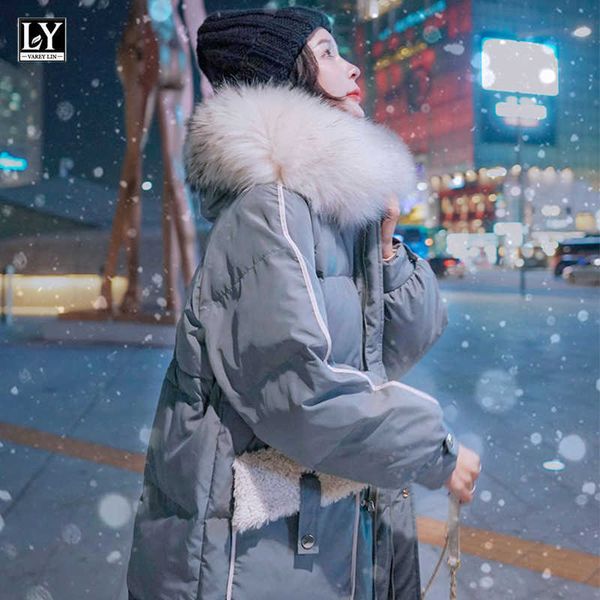 ly varey lin cotton coats winter lamb wool patchwork pockets real fur collar korean style loose thicken hooded parkas 210526, Black
ly varey lin cotton coats winter lamb wool patchwork pockets real fur collar korean style loose thicken hooded parkas 210526, Black