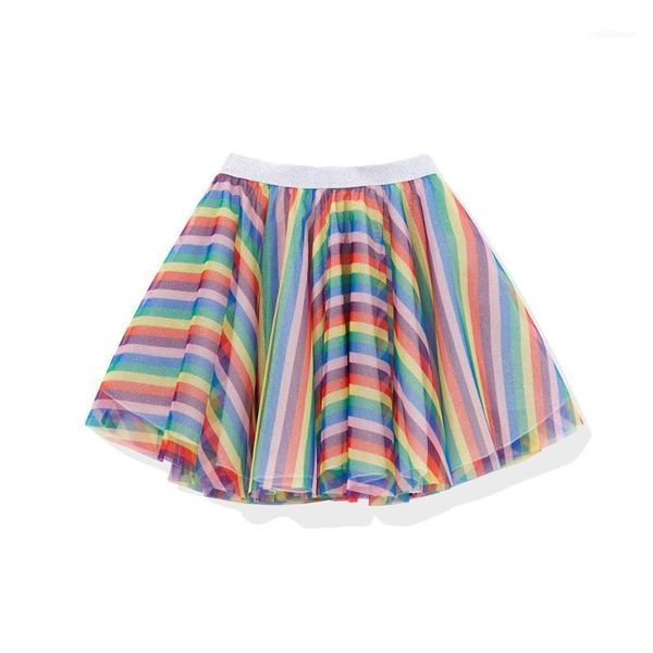 skirts 2021 summer girl rainbows mesh clothes baby for kids1, Blue 
skirts 2021 summer girl rainbows mesh clothes baby for kids1, Blue