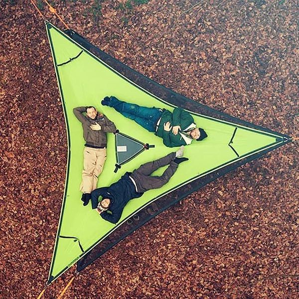 camp furniture 280/400cm revolutionary giant aerial camping hammock multi person triangle travel sleeping swing bed outdoor 
camp furniture 280/400cm revolutionary giant aerial camping hammock multi person triangle travel sleeping swing bed outdoor